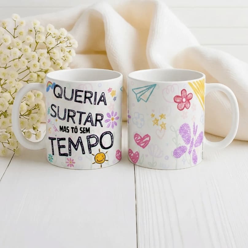 Caneca Divertida Queria Surtar Mas Estou Sem Tempo Frases Criativas Caneca Fofa De Porcelana Presente
