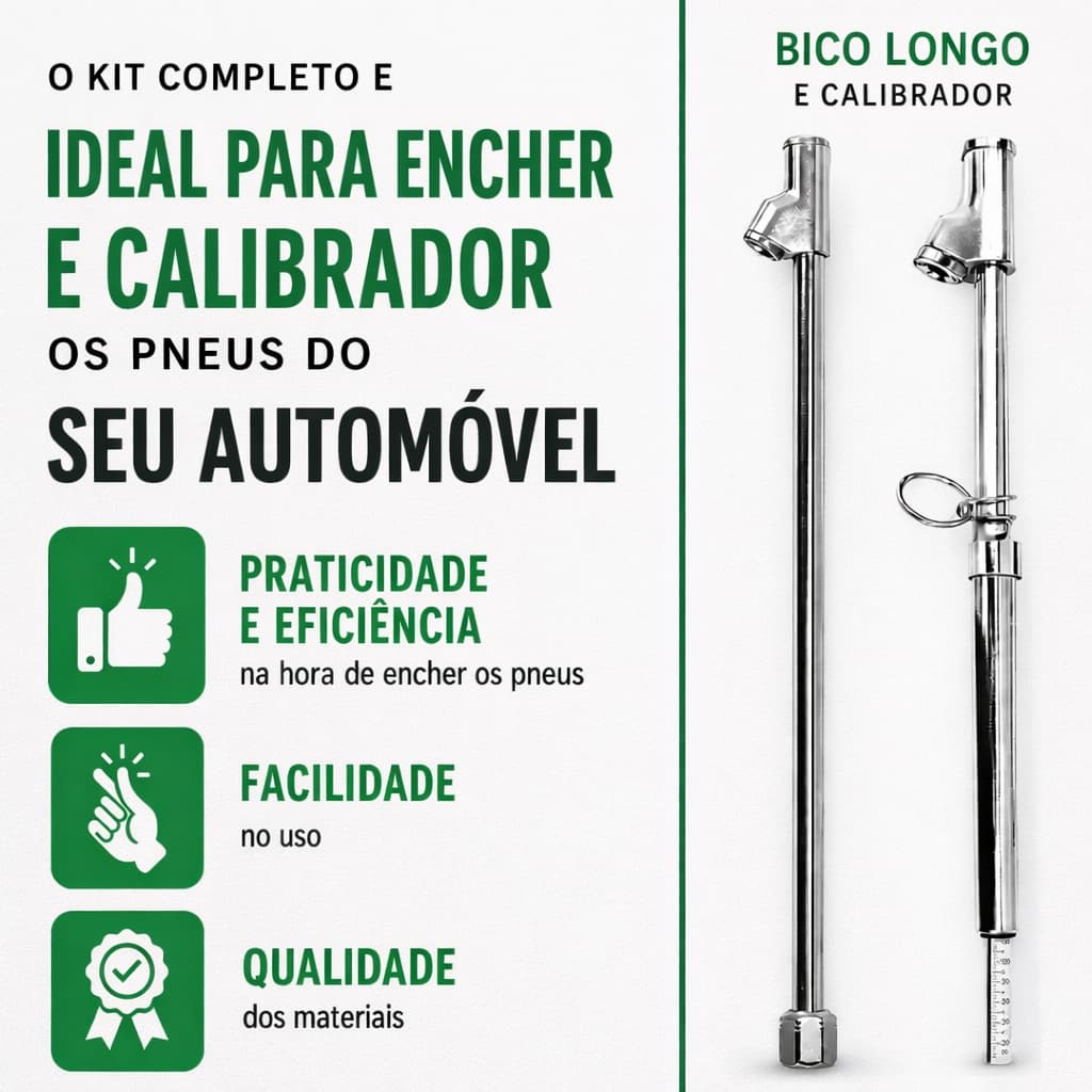 Kit Inflador e Calibrador de Pneu Duplo em Y – Ideal para Oficina e Uso Diário