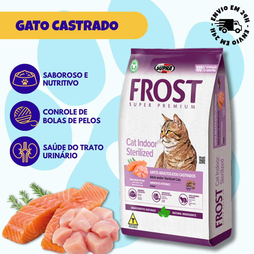 RAÇÃO FROST GATO CASTRADO SUPER PREMIUM 1.5KG