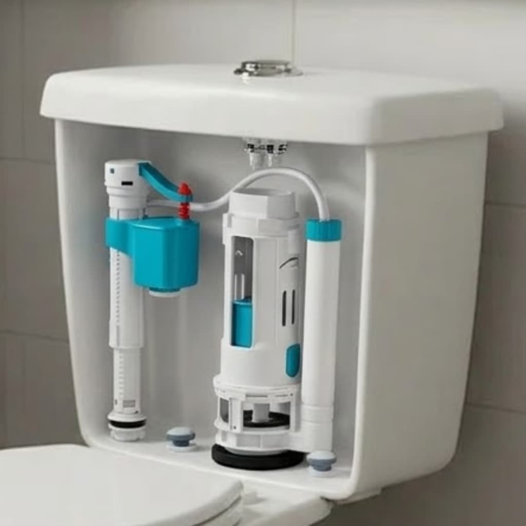Kit Mecanismo Caixa Acoplada Descarga com Botão de Acionamento Duplo Universal 3L e 6L