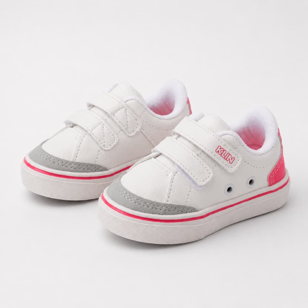 Tênis Infantil Menina Sem Cadarço Branco Klin Original
