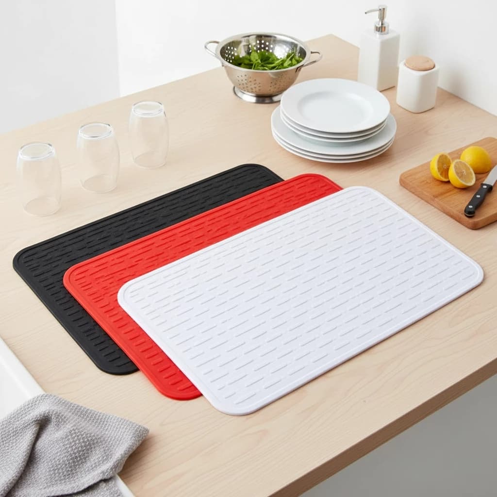 Tapete Escorredor Silicone Louça Secagem Copos Talheres Panelas Pia Cozinha Dobravel