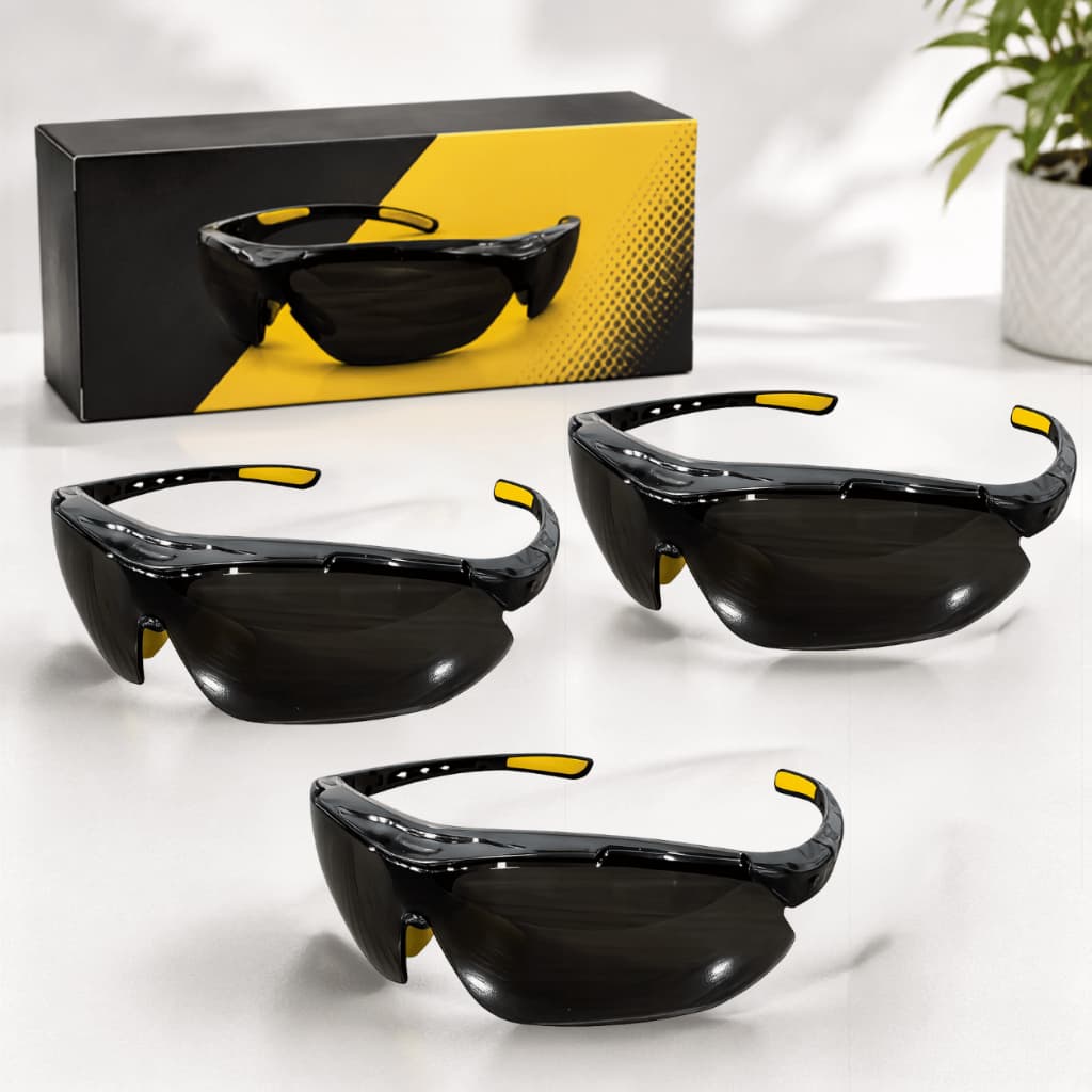 Kit 3 Óculos De Segurança Fumê Trabalho Epi Vonder Anti Risco Modelo Boxer Proteção CA