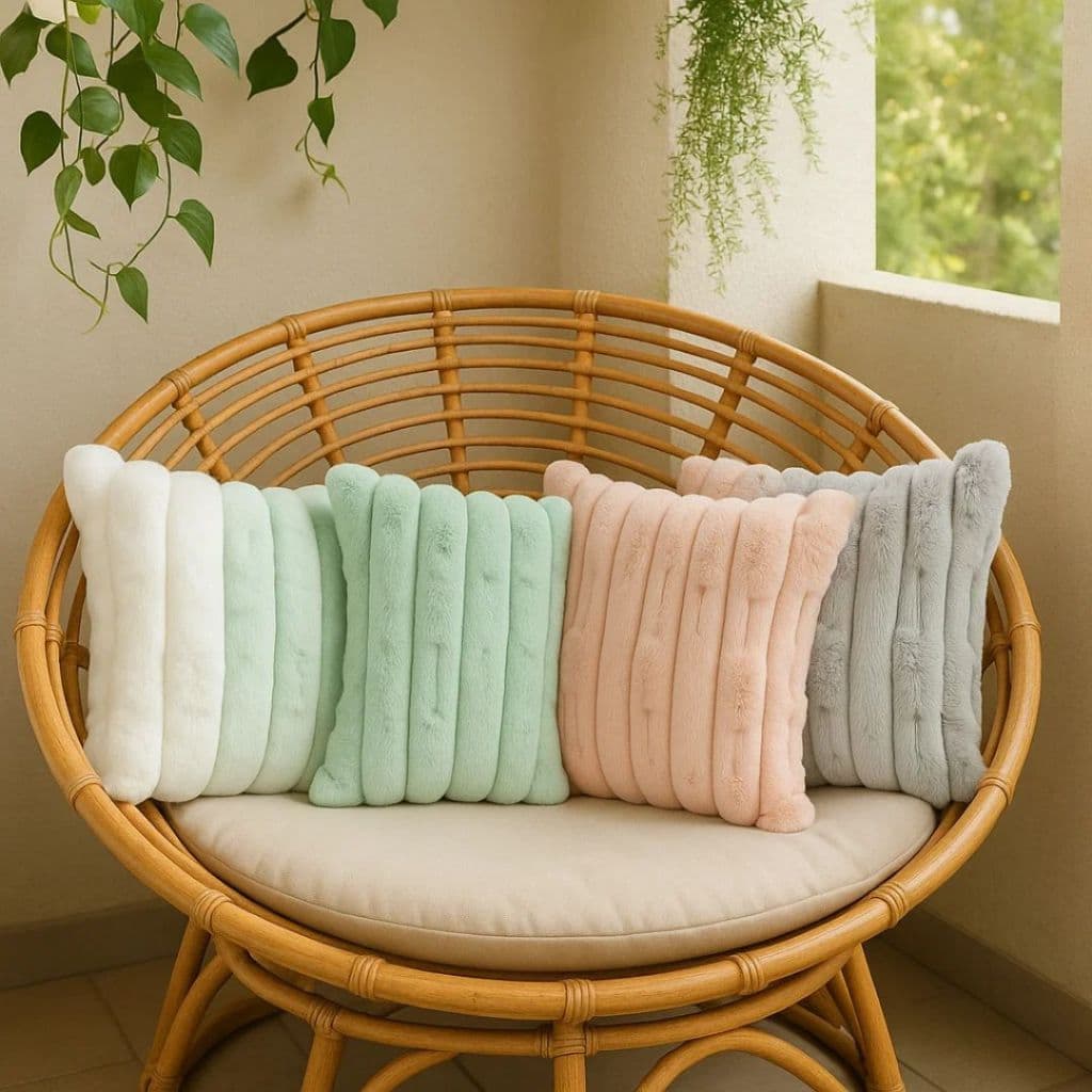 Capa de Almofada 43x43cm Pelúcia Felpuda Linda e Macia