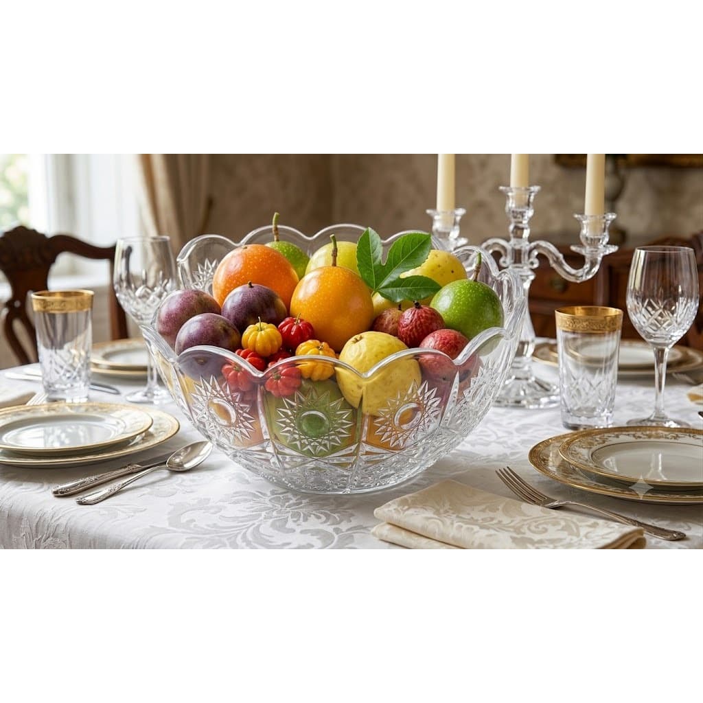 Centro De Mesa De Vidro 22cm Linha Bohemia Decorativo Luxo