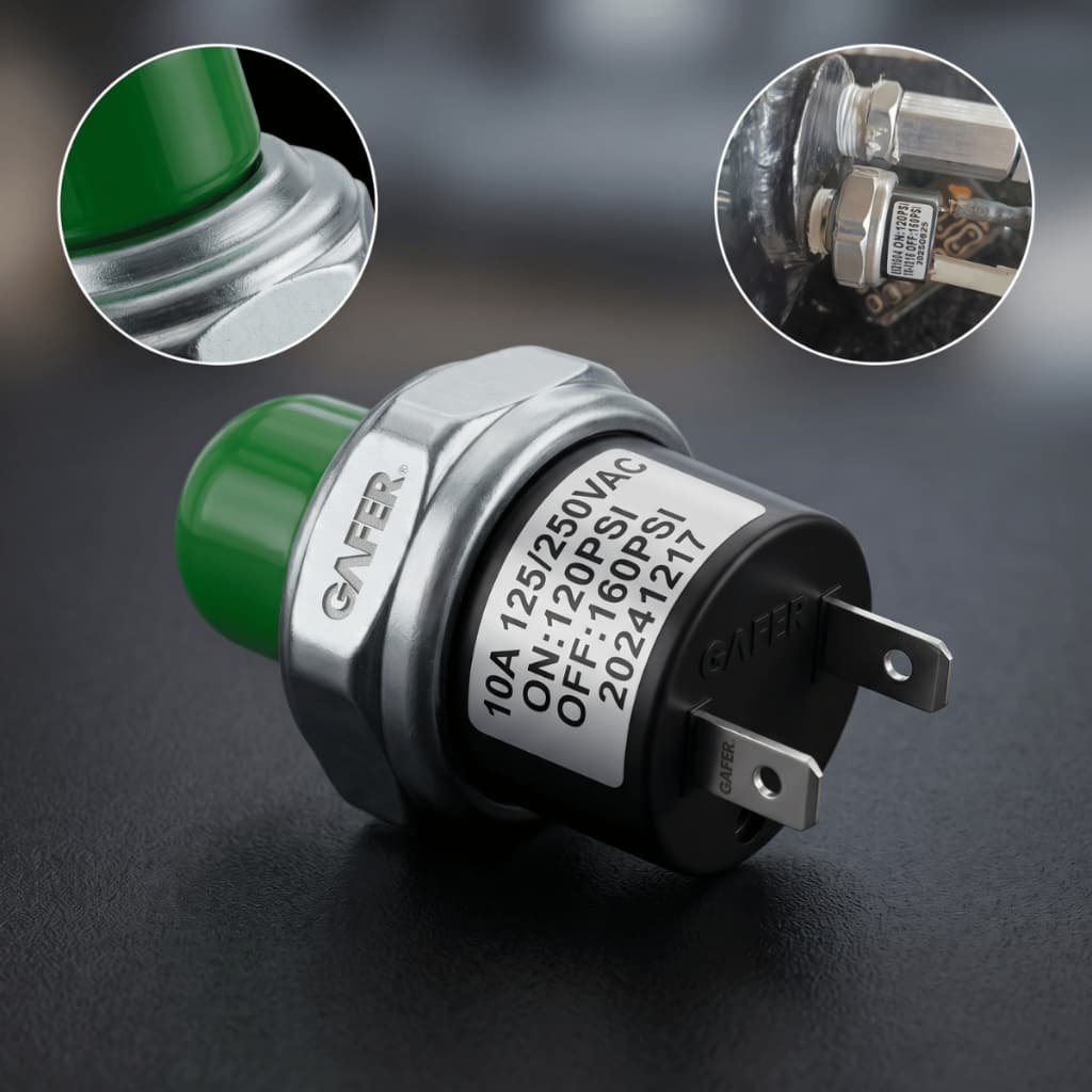Pressostato Cebolinha 1/4 NPT Automotivo 120-160 PSI Liga/Desliga Compressor Suspensão Ar