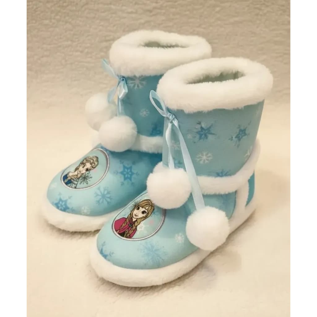 Pantufa Botinha De Quarto Inverno Infantil Frozen Anna Elsa