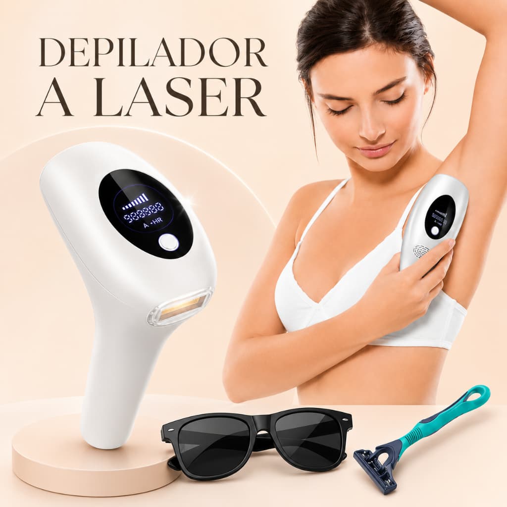 Remoção de Pêlos a Laser Indolor Depilador com 900.000 Pulsos 8 Níveis Ajustáveis (IPL) + BRINDES