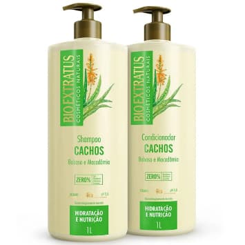 BIO EXTRATUS KIT CACHOS SHAMPOO 1 LT + CONDICONADOR 1 LT (HIDRATAÇÃO E NUTRIÇÃO)