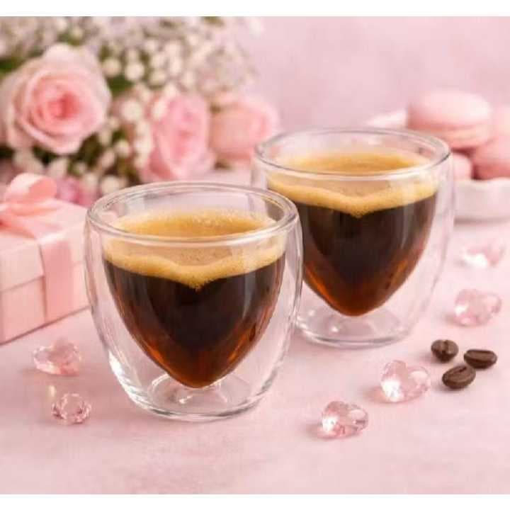 Copo Para Café Love 90ml caixa com 02 unidades Dupla camada