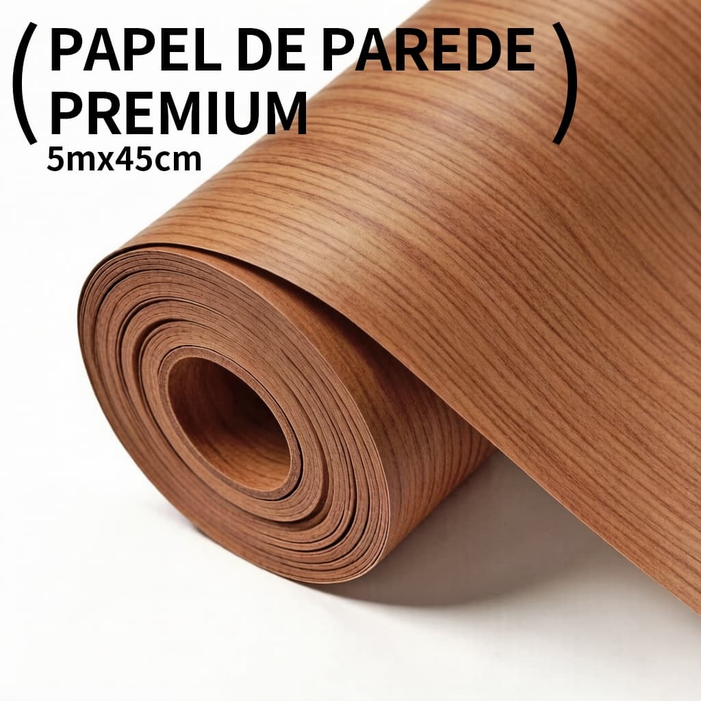 Papel de Parede Adesivo Madeira Nogueira Impermeável Antimanchas Autocolante 5m x 45cm para Sala e Quarto