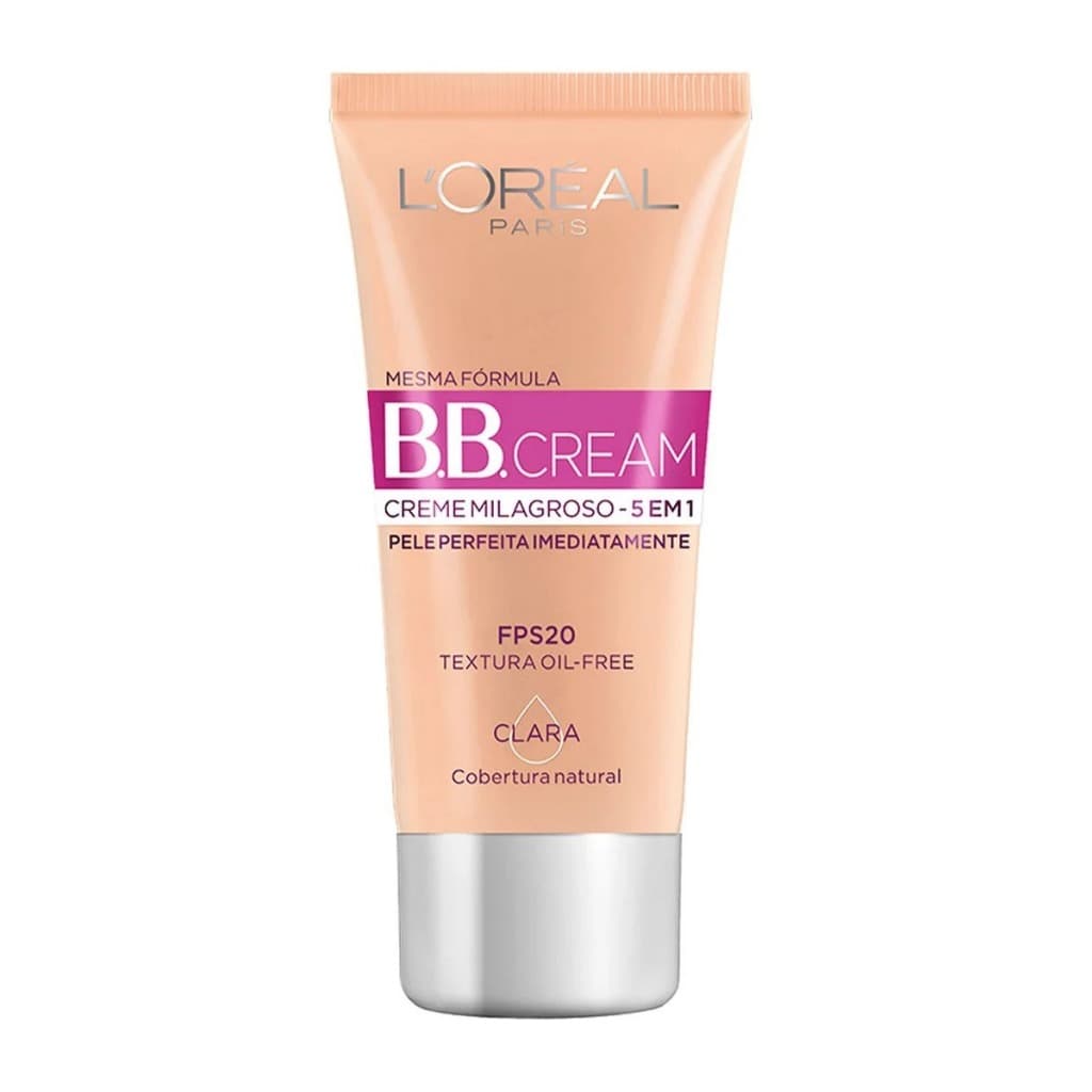 BB Cream Loreal Base Clara (2.0) Fator 20 FPS Milagroso 5 em 1 cinco em um pele anti brilho 30ml