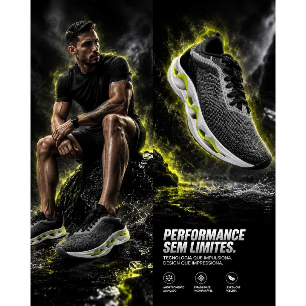 🚨🔥Tênis Masculino e Feminino Esportivo Academia Caminhada Confortável Leve Casual Treino Fitness Premium