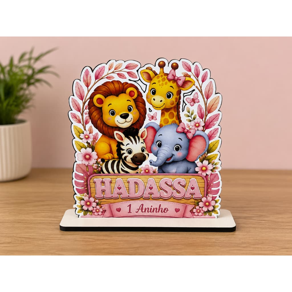 Kit 30 Centro De Mesa Tema Safari Menina Lembrançinha Aniversário mdf