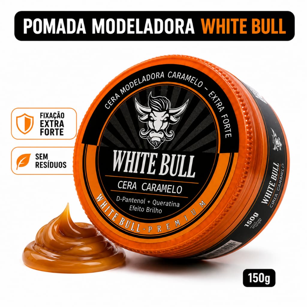 Pomada Modeladora Caramelo Premium 150g - White Bull