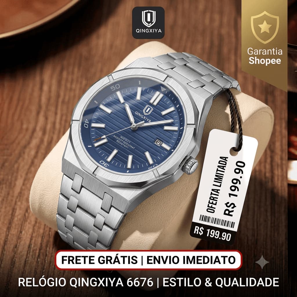 Relógio Masculino Aço Inox Premium Resistente À Água Com Calendário Lindo Design Moderno Envio Imediato