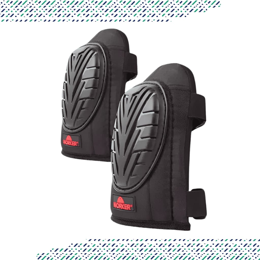 Joelheira Proteção com Gel Casco Rígido Velcro Worker WK87 Profissional para Construção Civil