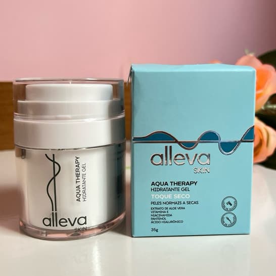Hidratante Facial Gel Aqua Therapy Alleva 35g | Pele Normal a Seca | Vitamina E | Aloe Vera | Niacinamida