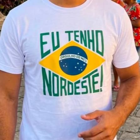 Camisa masculina unissex T-shirt camiseta algodão eu tenho orgulho do meu nordeste