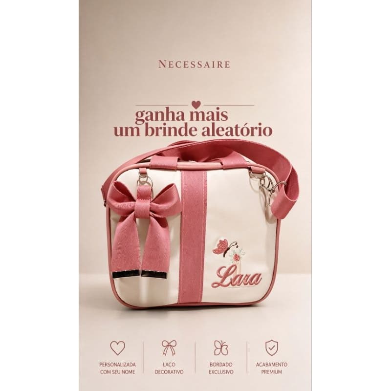 necèsserie frasqueira maternidade personalizada luxo com alça regulável