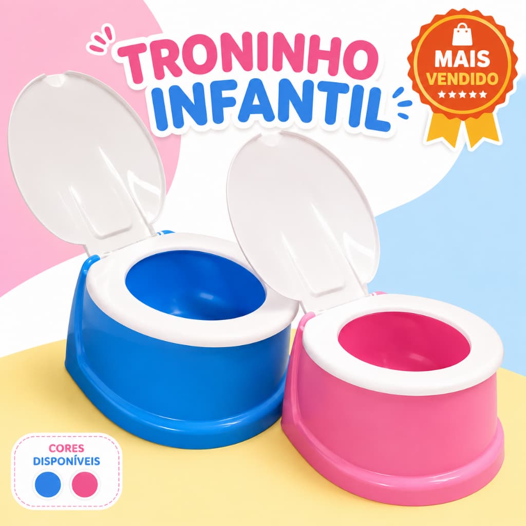 Penico Infantil Com Tampa Troninho Infantil Redutor de Assento Para Desfraude