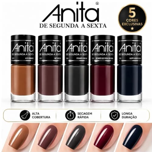 kit Esmalte Anita Nova Coleção De Segunda A Sexta