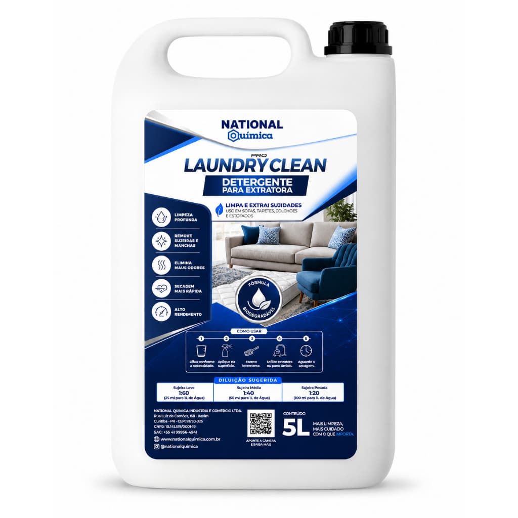 Detergente Limpador Para Extratoras Laundry PRO Clean Limpa E Extrai 5L Wap PROMO