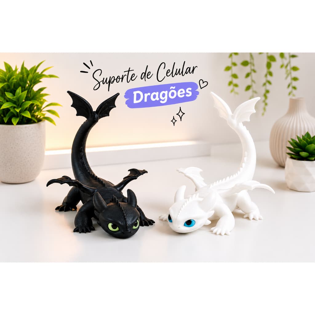 Suporte para Celular Dragão | Decoração Geek | Mesa