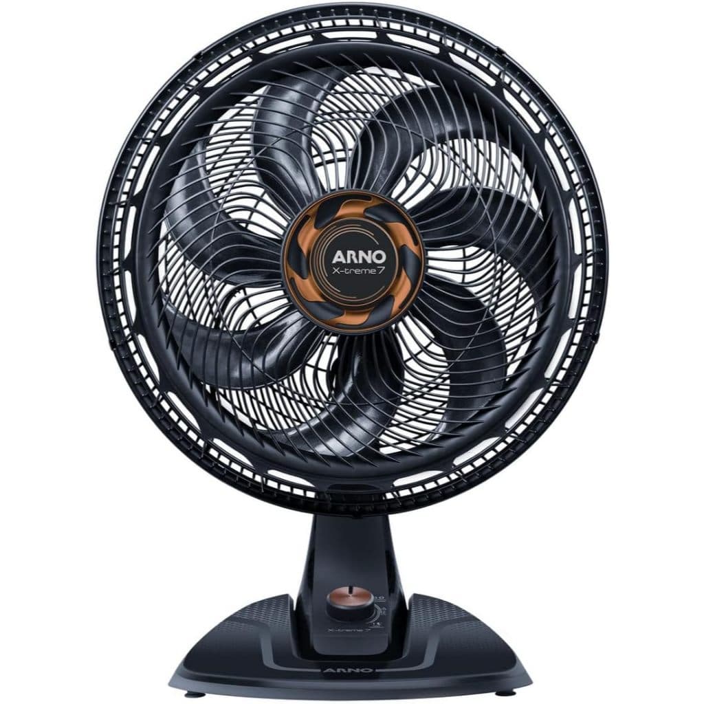 Ventilador de Mesa Arno X-TREME 7 Cinza 40cm VE71, 150W, 7 Pás, 3 Velocidades, Oscilação 80º 127V