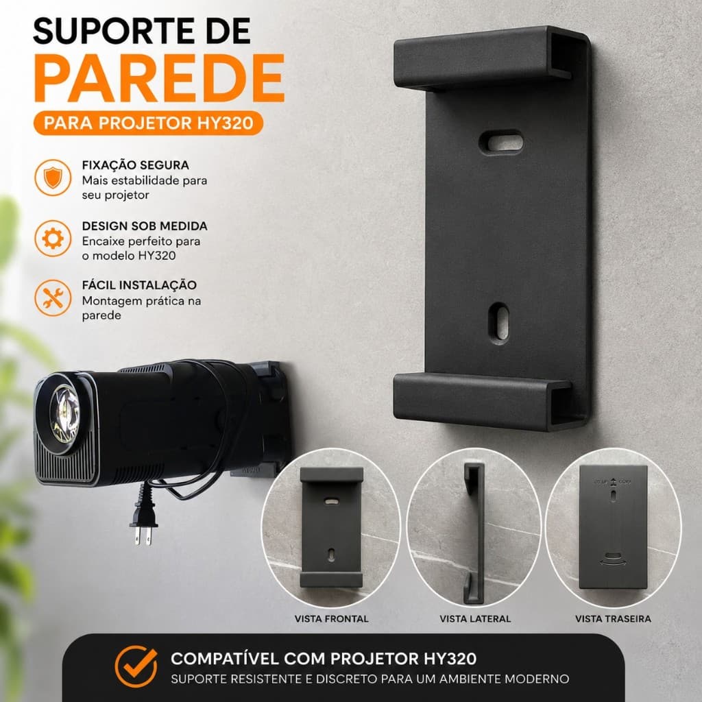 Suporte Projetor HY320 Para Parede e Teto - Compatível com Magcubic HY320