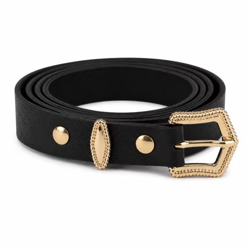 Cinto Feminino Fino com Fivela Country Western Castelinho Trabalhada para Festas Versátil
