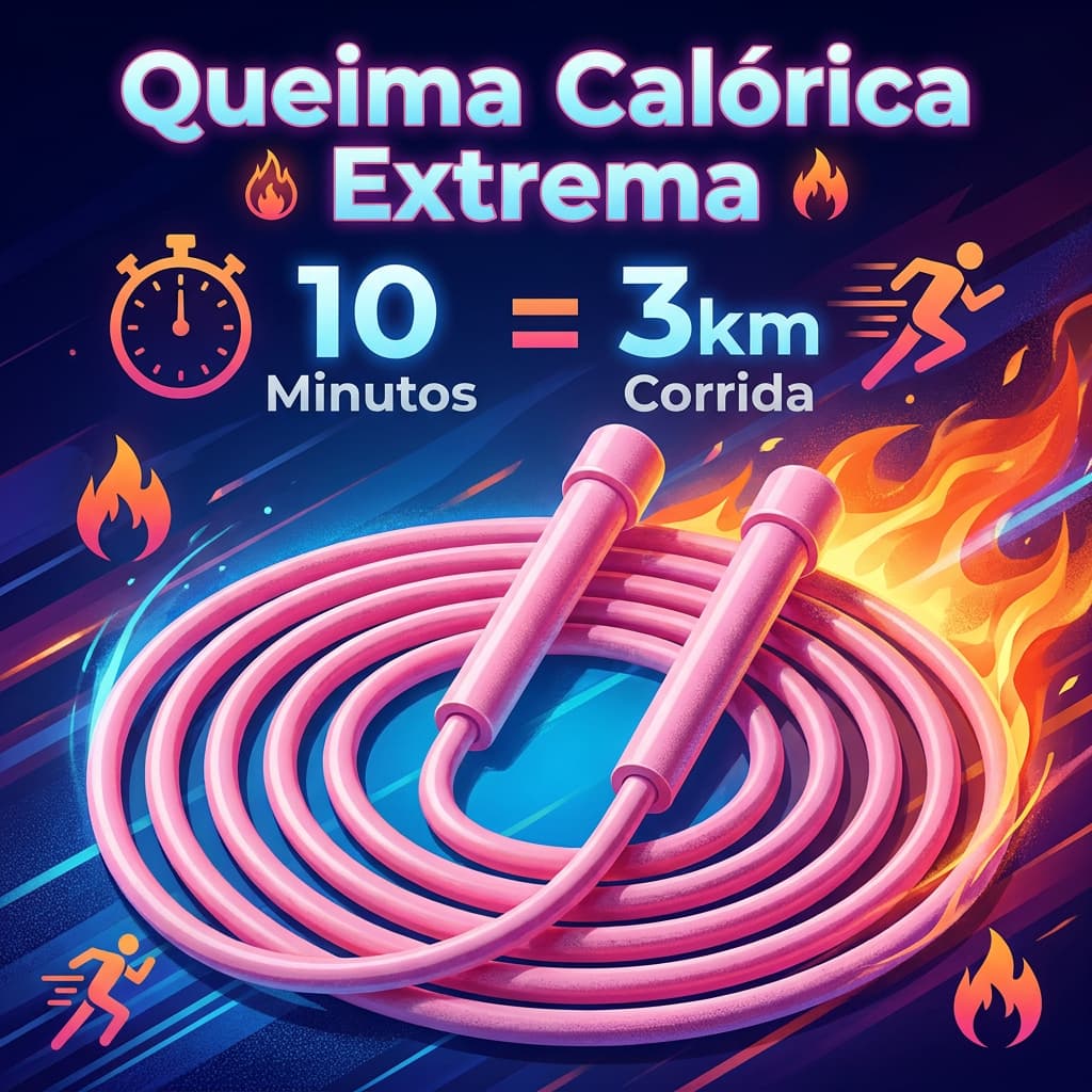 Corda de Pular Esportiva em PVC Resistente, Tamanho Regulável 2,8m
