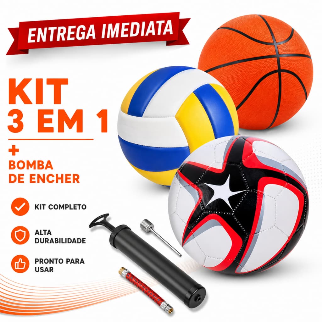 Bola De Futebol Volei Basquete Com Bomba Oficial