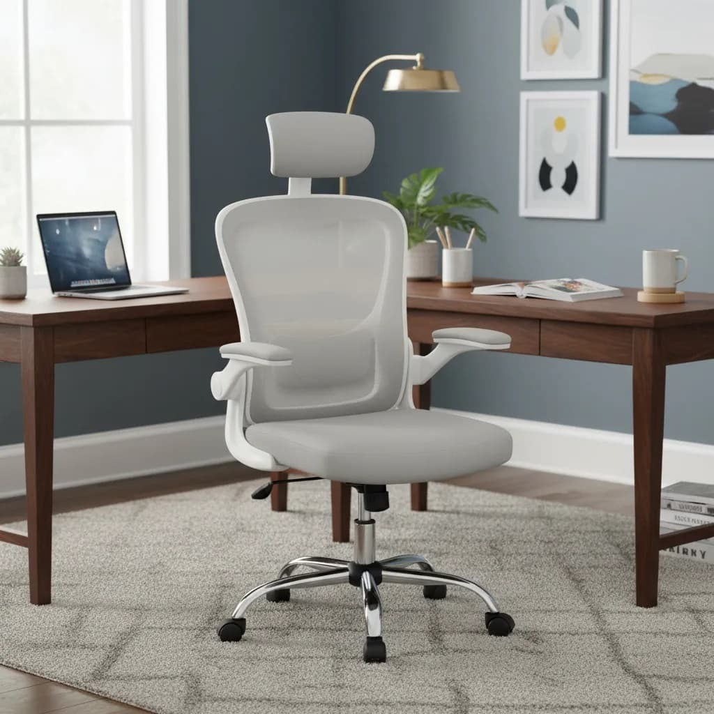 Cadeira de Escritório Ergonômica em Tela Mesh Branca CE01.2