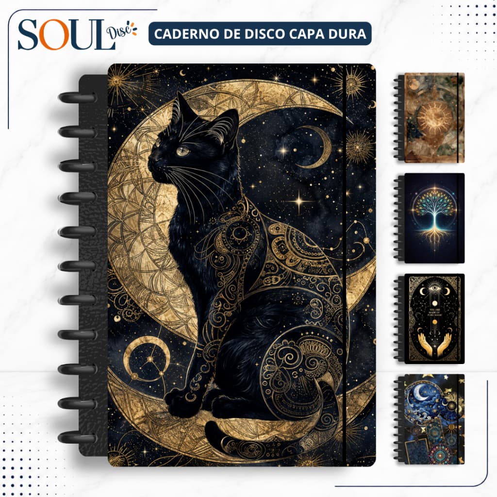 CADERNO DE DISCO INTELIGENTE MÍSTICO - MINI, P, M, G e (G de 10 MATÉRIAS)