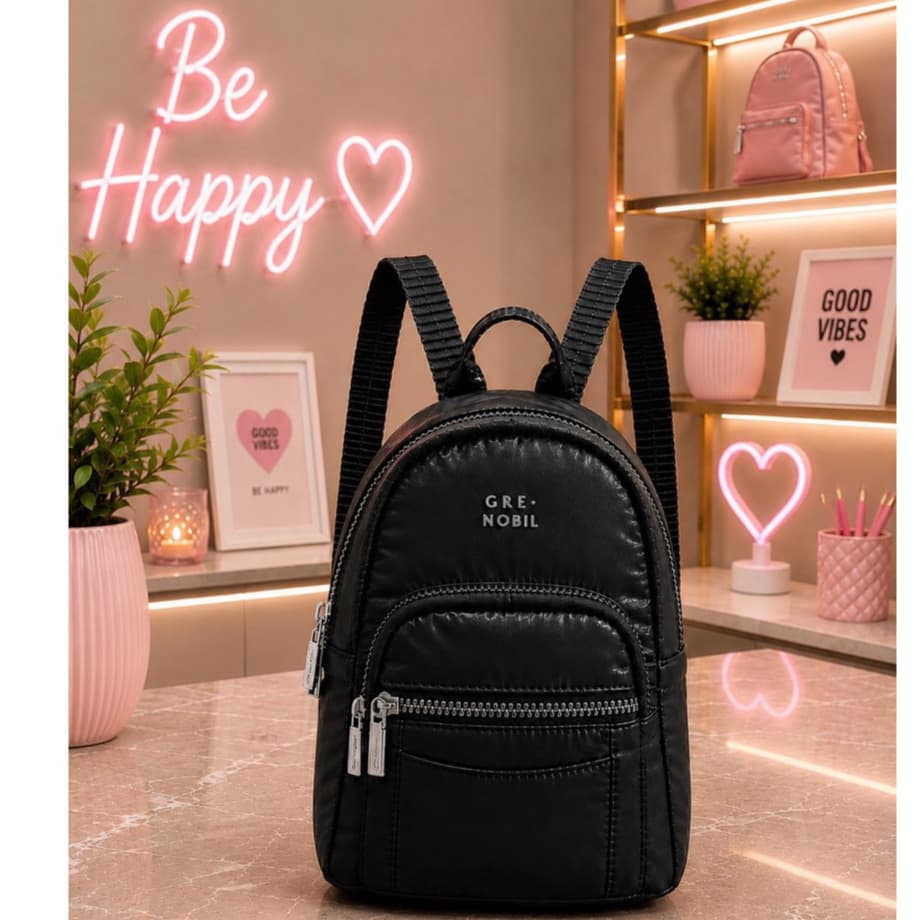 Mochila Pequena Mini Nylon Vira Bolsa De Ombro E Transversal  Feminina Menina Mulher Passeio Balada Dia A Dia Presente