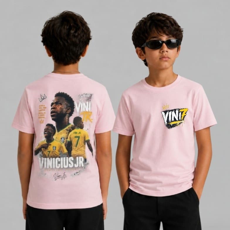 Camiseta Adulto/Infantil Brasil Vinicius Jr Copa do Mundo 100% Algodão Blusa  Varias Cores