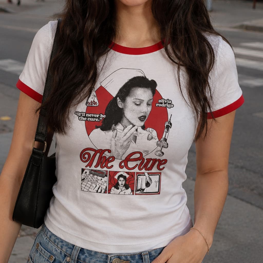 Camisa Feminina Baby Tee Olivia Rodrigo The Cure Modelo 2 T-shirt Vintage Y2K estética BabyLook
