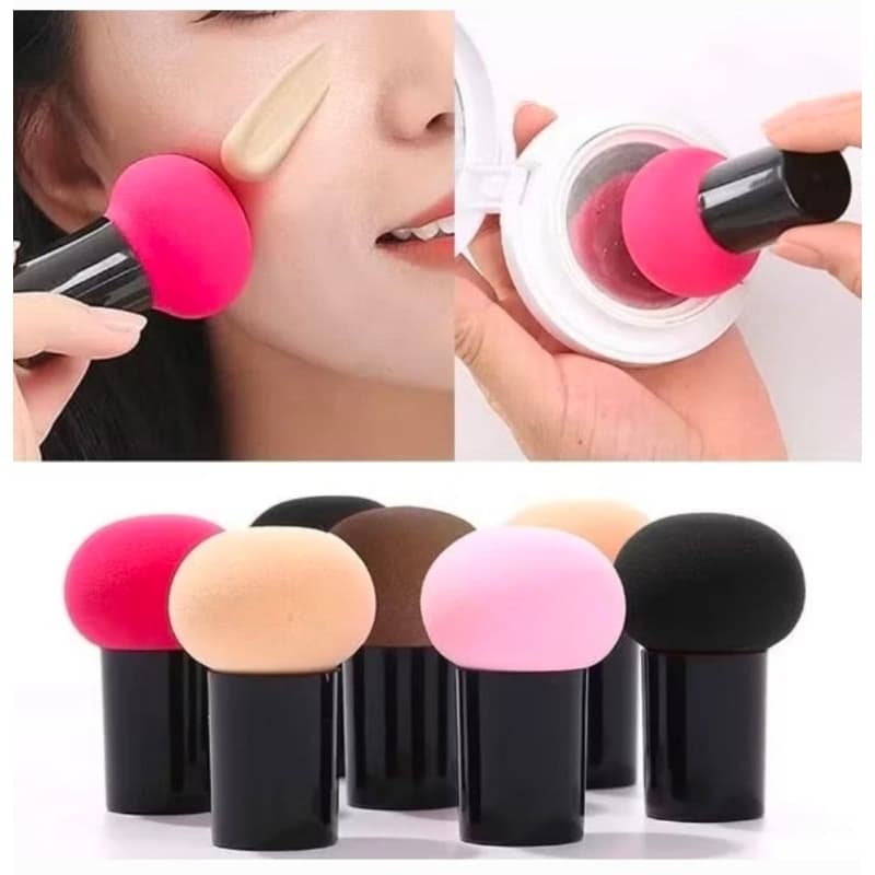 Esponja  Cogumelo  Com Cabo  De Maquiagem para Base Facial Make