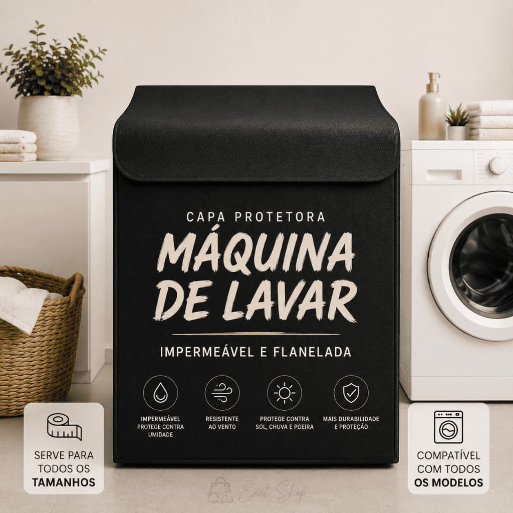 Capa para Máquina de Lavar Impermeável Flanelada 9kg 10kg 11kg 12kg 13kg 14kg 15kg 16kg 17kg 18kg Proteção Contra Poeira
