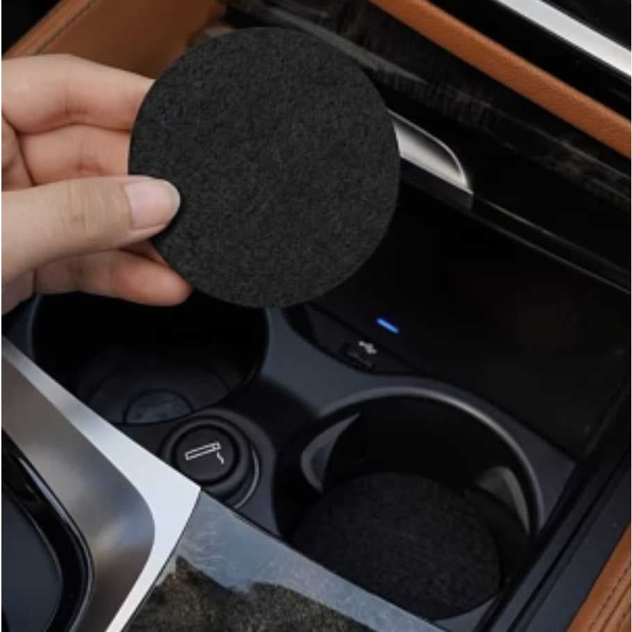 Porta Copos/Latas Do Carro Carpete 4 Peças Redondo Macio Feltro Automotivo Universal Para Console