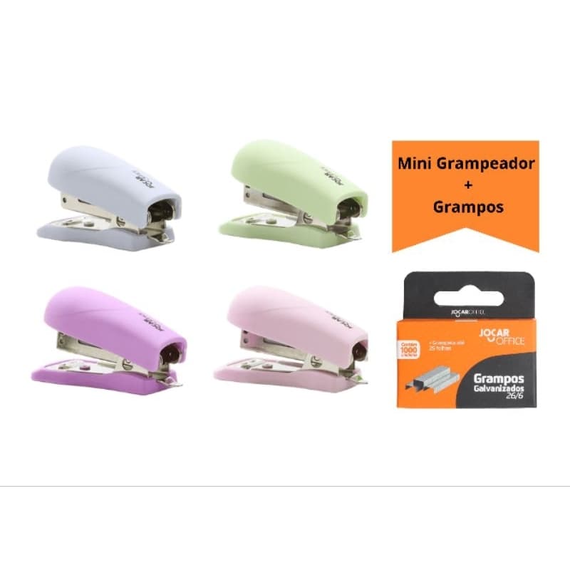 Mini Grampeador JOCAR OFFICE + Grampos 1000 unidades