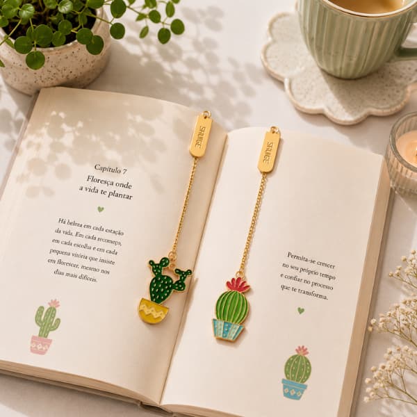 Kit Marcador de Página Metal Agenda Presente Fofo bookmark