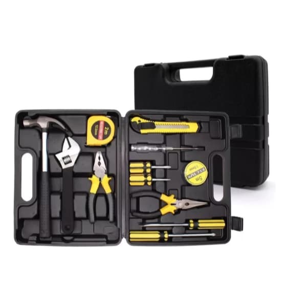 Kit Ferramenta 12 Peças + Maleta Alicate Trena Martelo Multifuncional Pronta Entrega