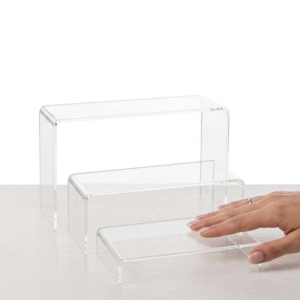 Prateleira Expositor De Acrílico Para Perfumes Cosméticos Transparente Organizador Porta Maquiagem Beleza