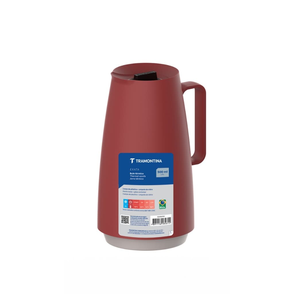 Bule Térmico Tramontina Exata com Ampola de Vidro 500 ml praticidade e beleza corta pingo perfeito direcionamento