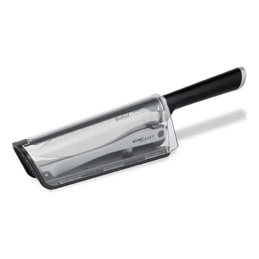 Faca Chef Eversharp Em Aço Inox Com Afiador Tefal