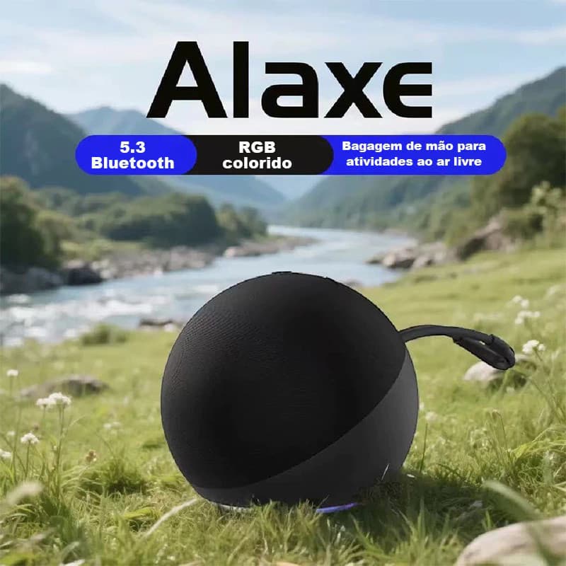 Caixa De Som Bluetooth Esférico Portátil | Luz RGB Bluetooth Qualidade Hi-Fi ALEXA