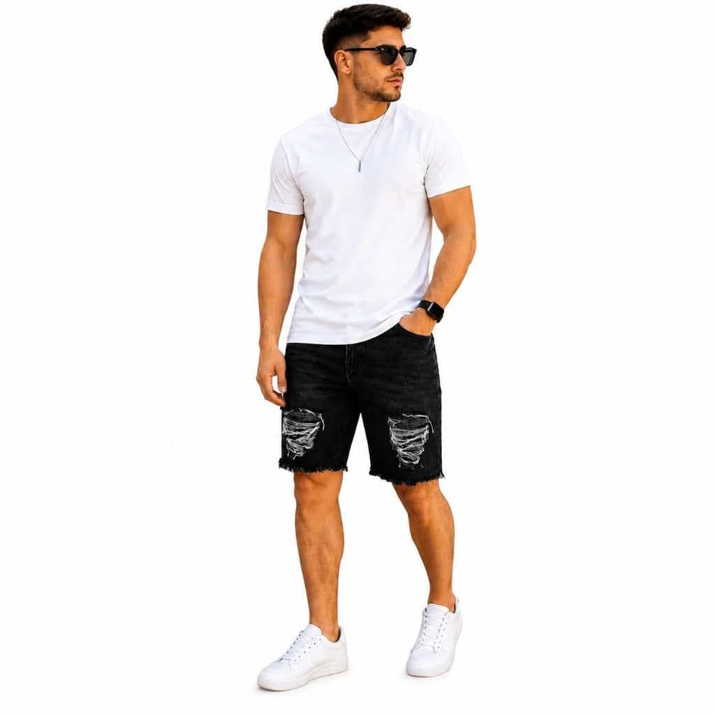 Bermuda Jeans Mauricinho Curtinha Grafite Masculina