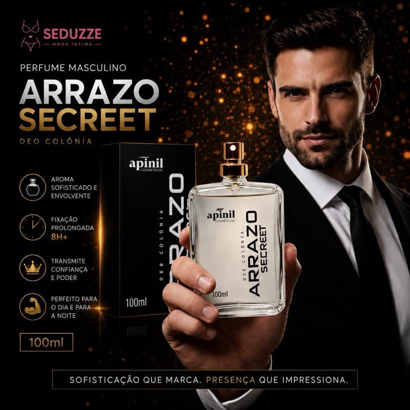 Deo Colônia Perfume Masculino Arrazo Secret 100ml Apinil